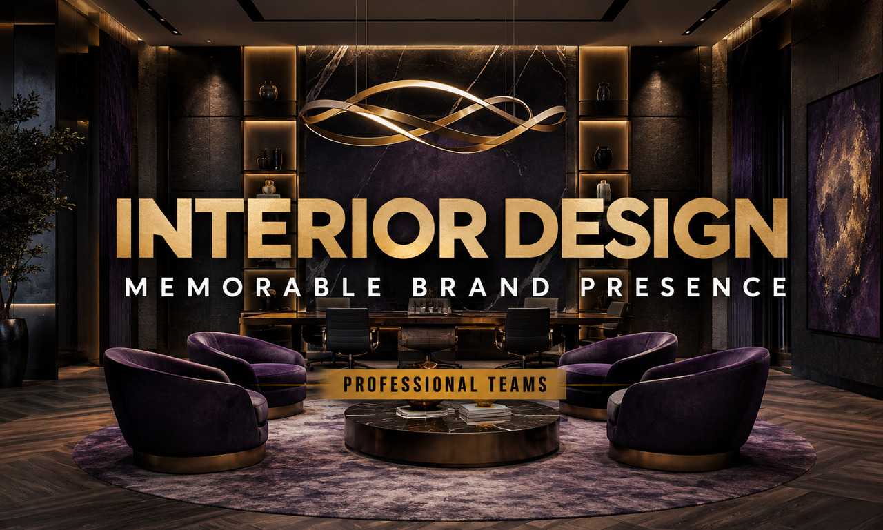 I will manage interior design for professional teams focused on a memorable brand presence
