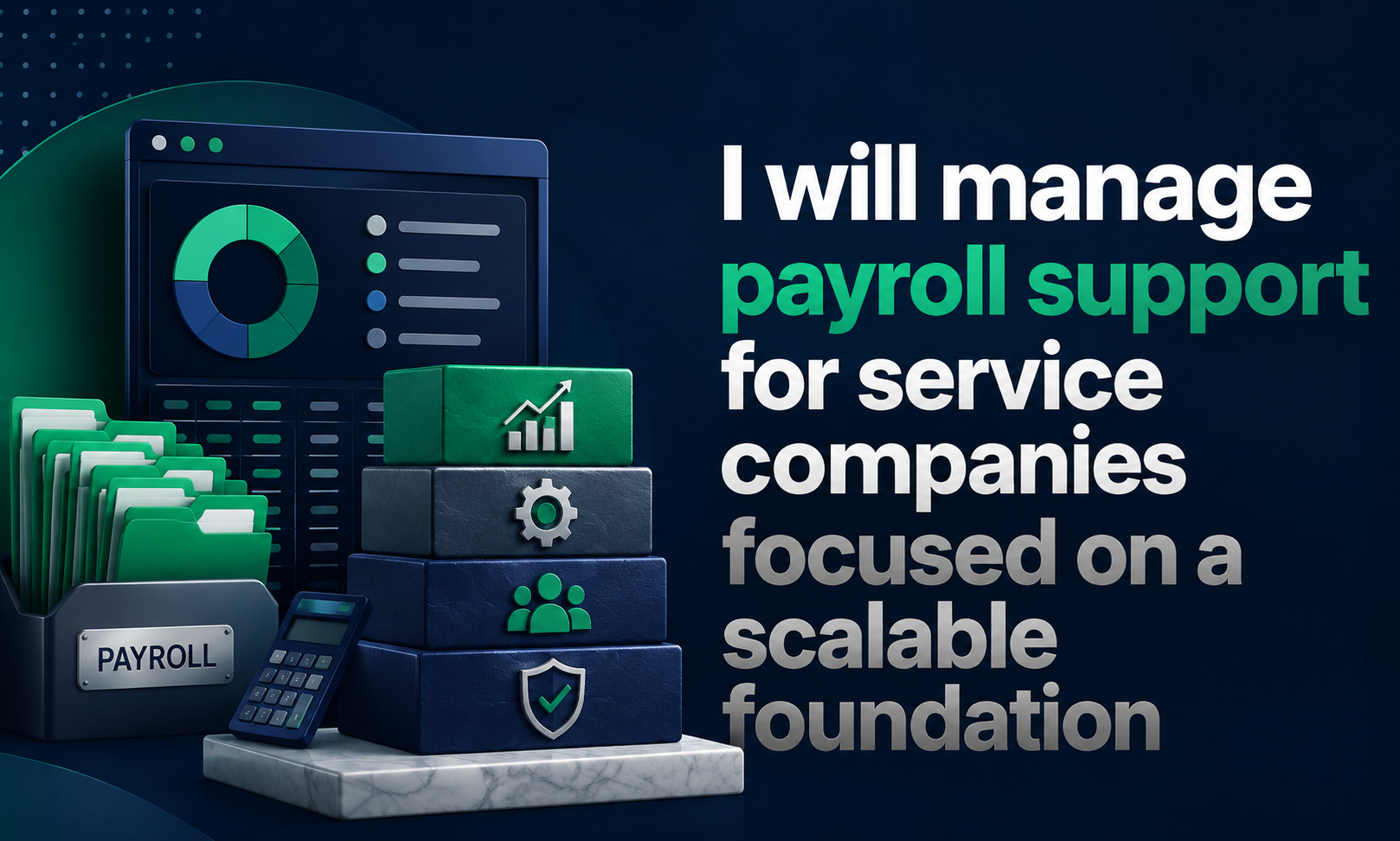 I will manage payroll support for service companies focused on a scalable foundation