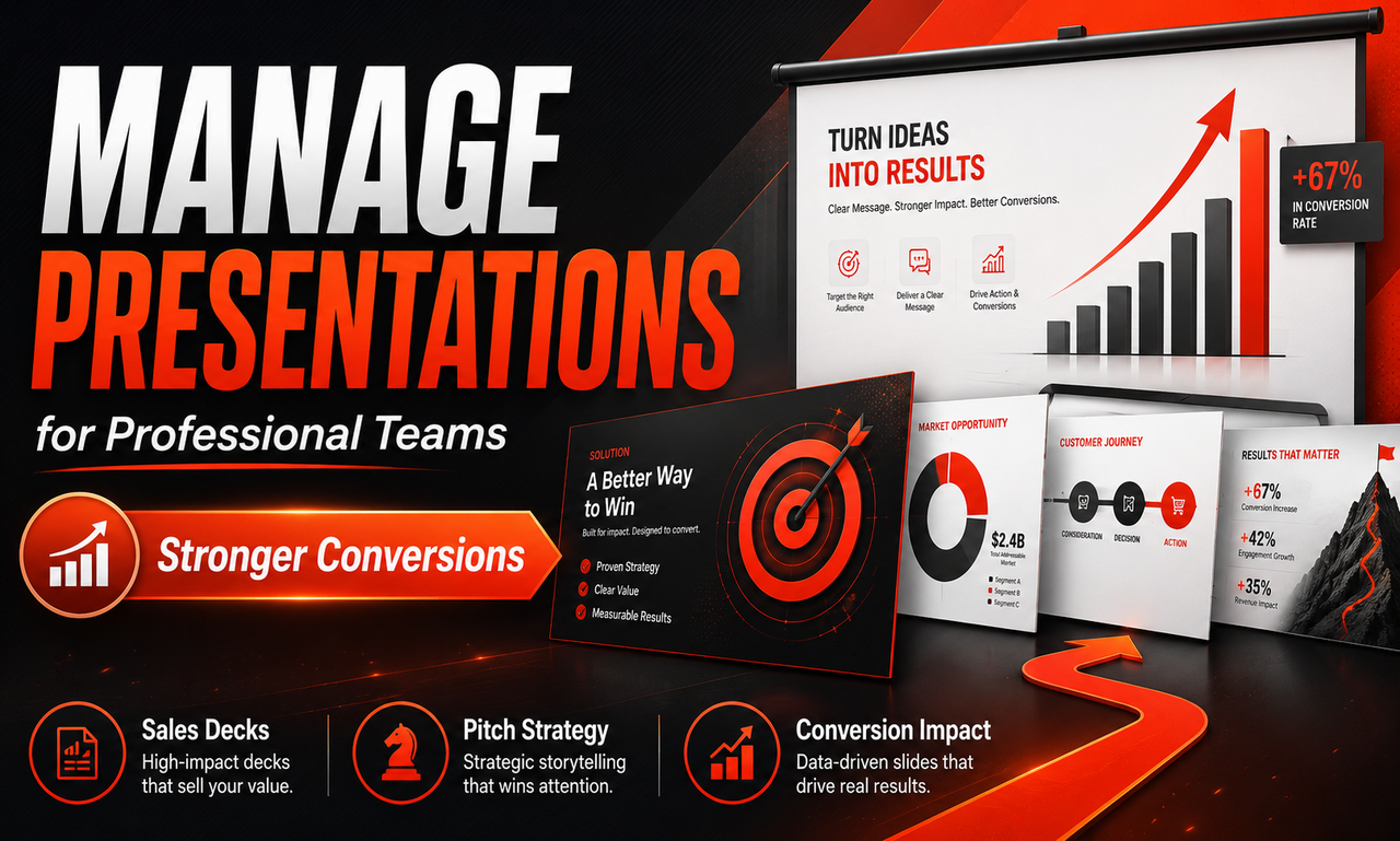 I will manage presentations for professional teams focused on stronger conversions