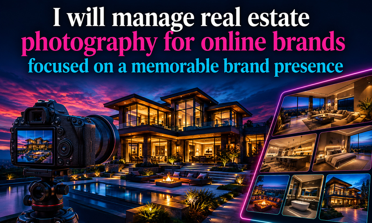 I will manage real estate photography for online brands focused on a memorable brand presence