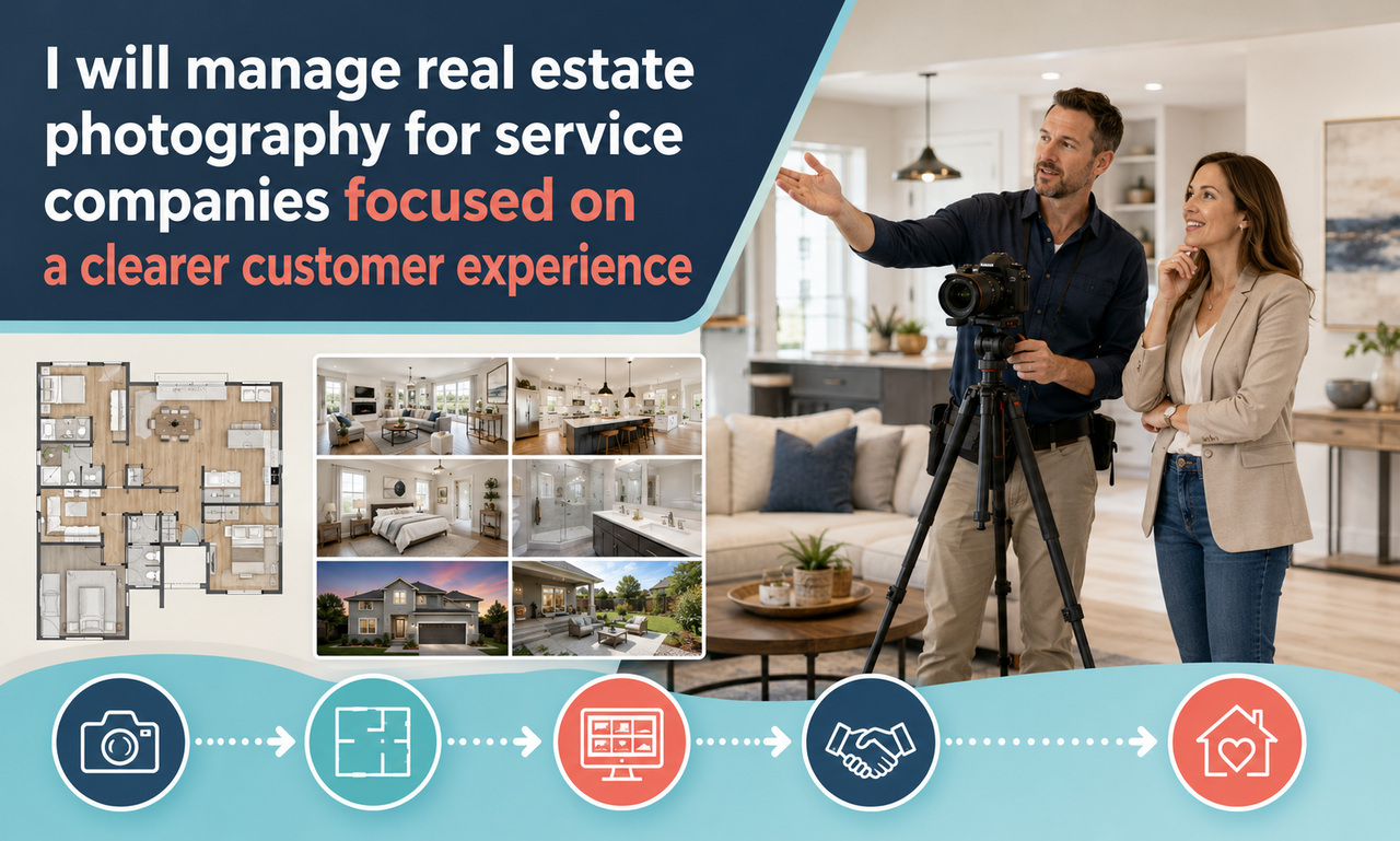I will manage real estate photography for service companies focused on a clearer customer experience