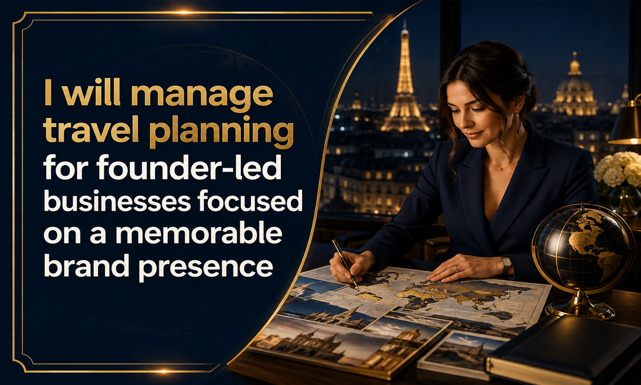 I will manage travel planning for founder-led businesses focused on a memorable brand presence