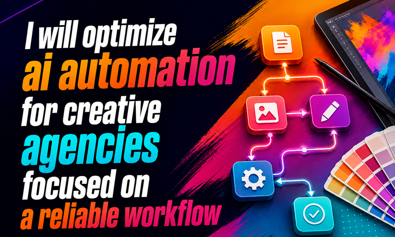 I will optimize ai automation for creative agencies focused on a reliable workflow