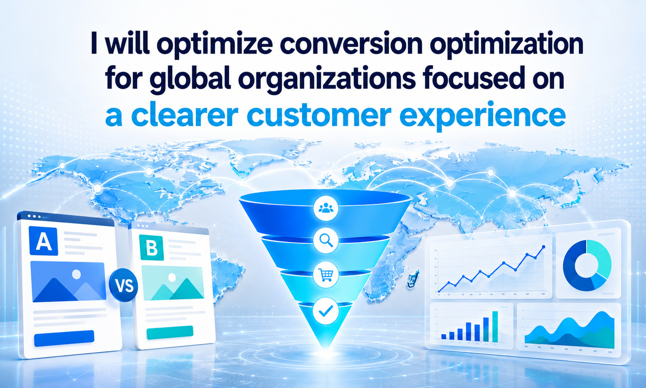 I will optimize conversion optimization for global organizations focused on a clearer customer experience