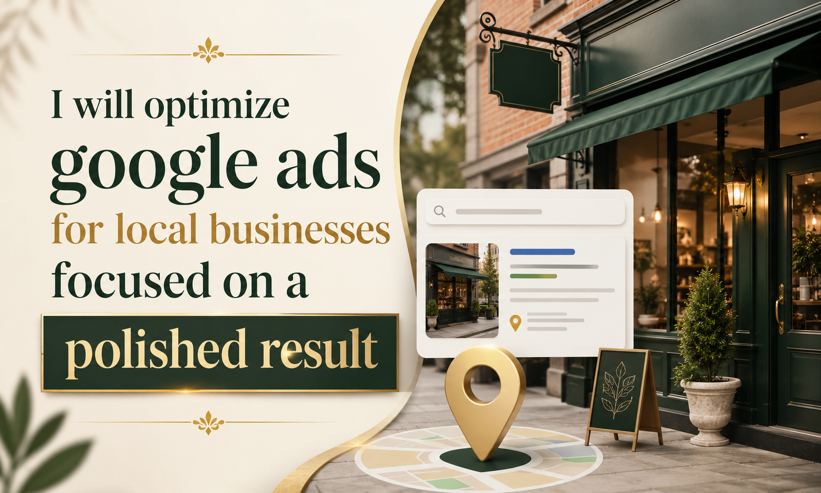 I will optimize google ads for local businesses focused on a polished result