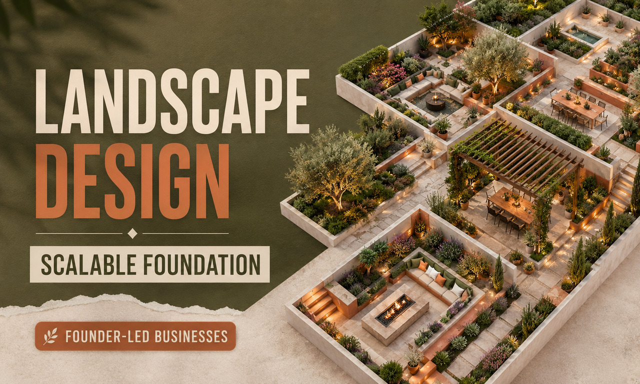 I will optimize landscape design for founder-led businesses focused on a scalable foundation