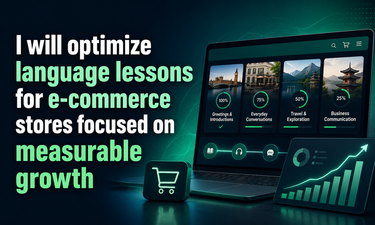 I will optimize language lessons for e-commerce stores focused on measurable growth