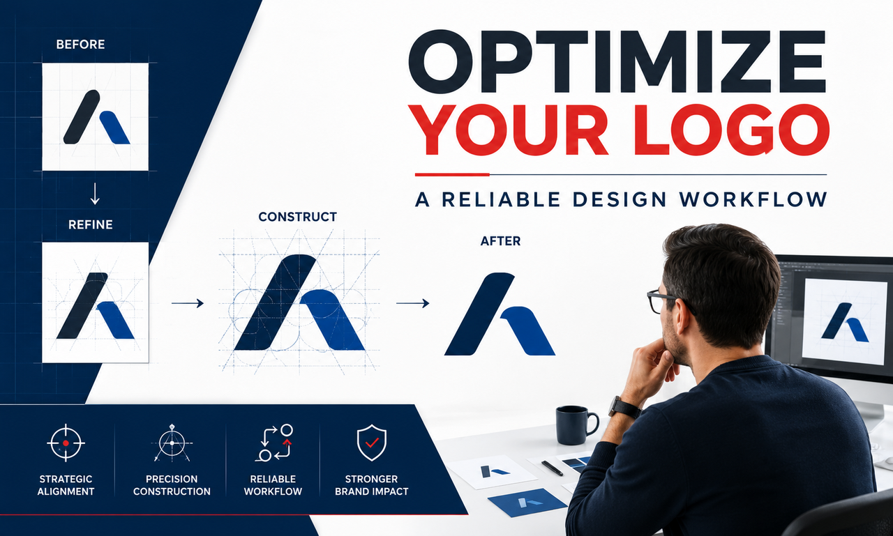 I will optimize logo design for founder-led businesses focused on a reliable workflow