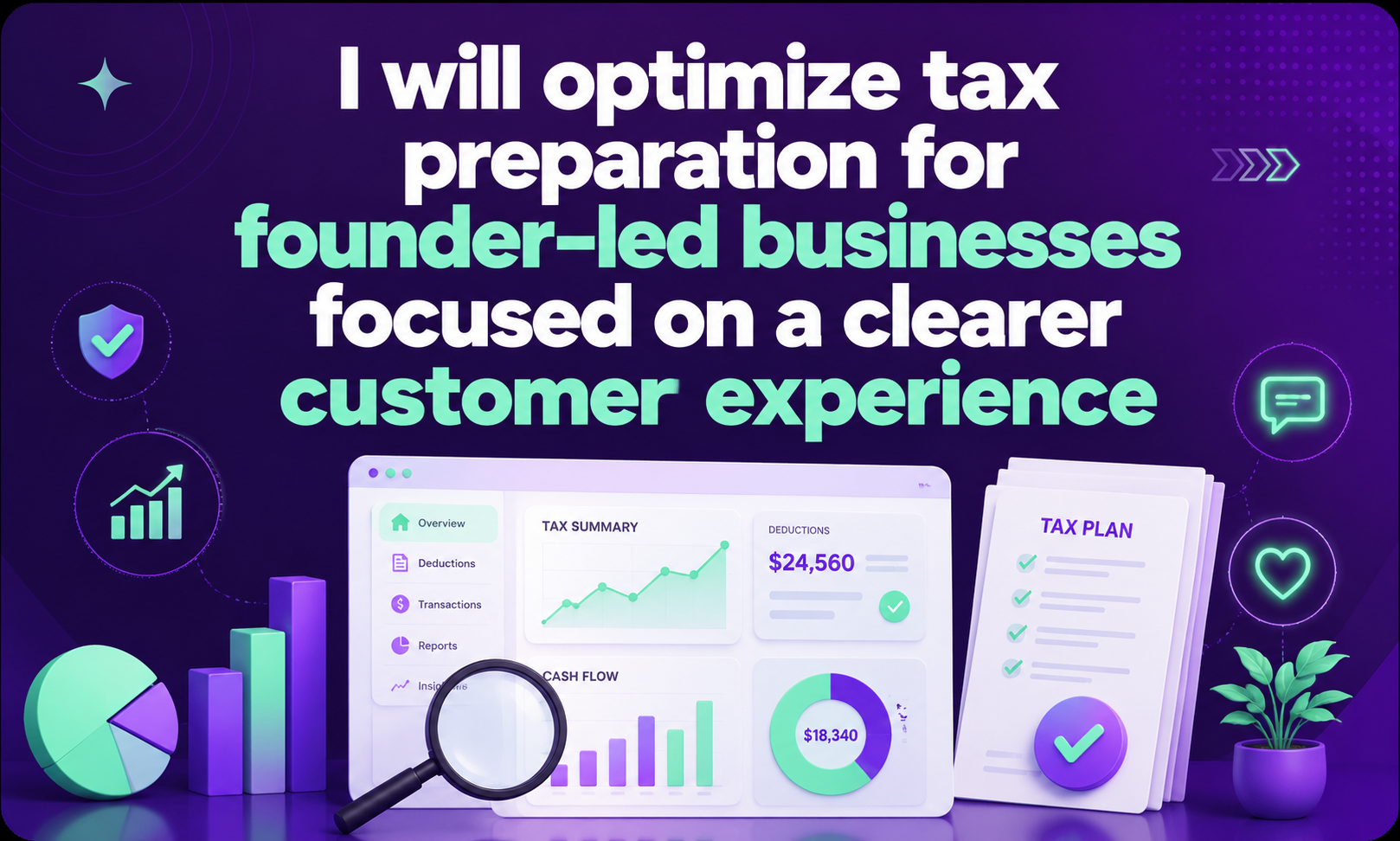 I will optimize tax preparation for founder-led businesses focused on a clearer customer experience
