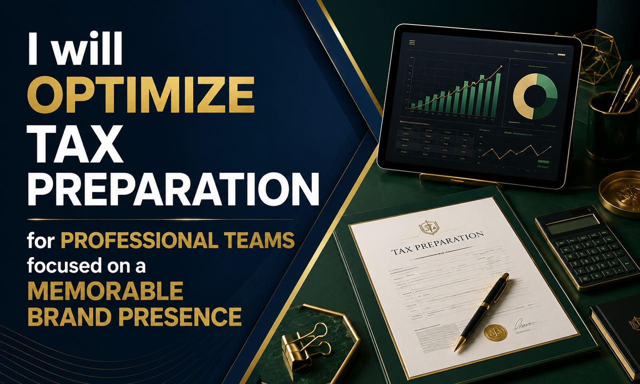 I will optimize tax preparation for professional teams focused on a memorable brand presence