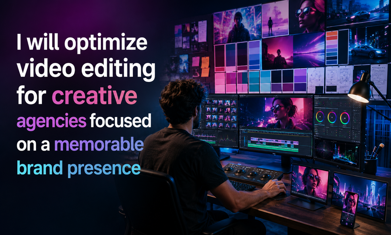I will optimize video editing for creative agencies focused on a memorable brand presence