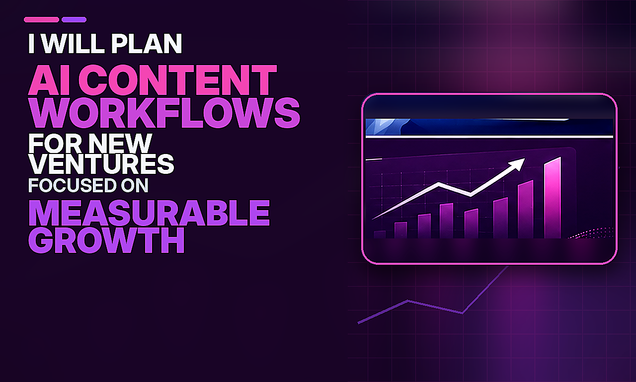 I will plan ai content workflows for new ventures focused on measurable growth