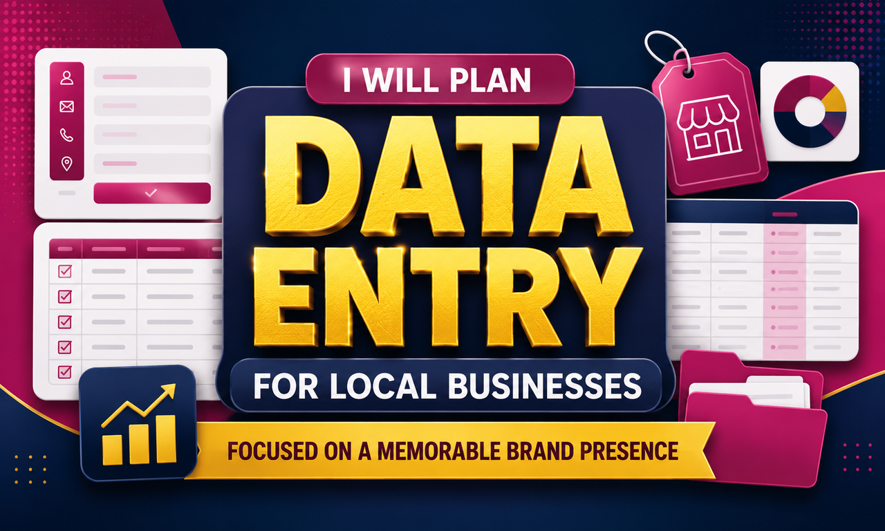 I will plan data entry for local businesses focused on a memorable brand presence