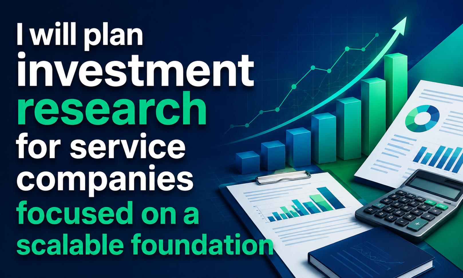 I will plan investment research for service companies focused on a scalable foundation