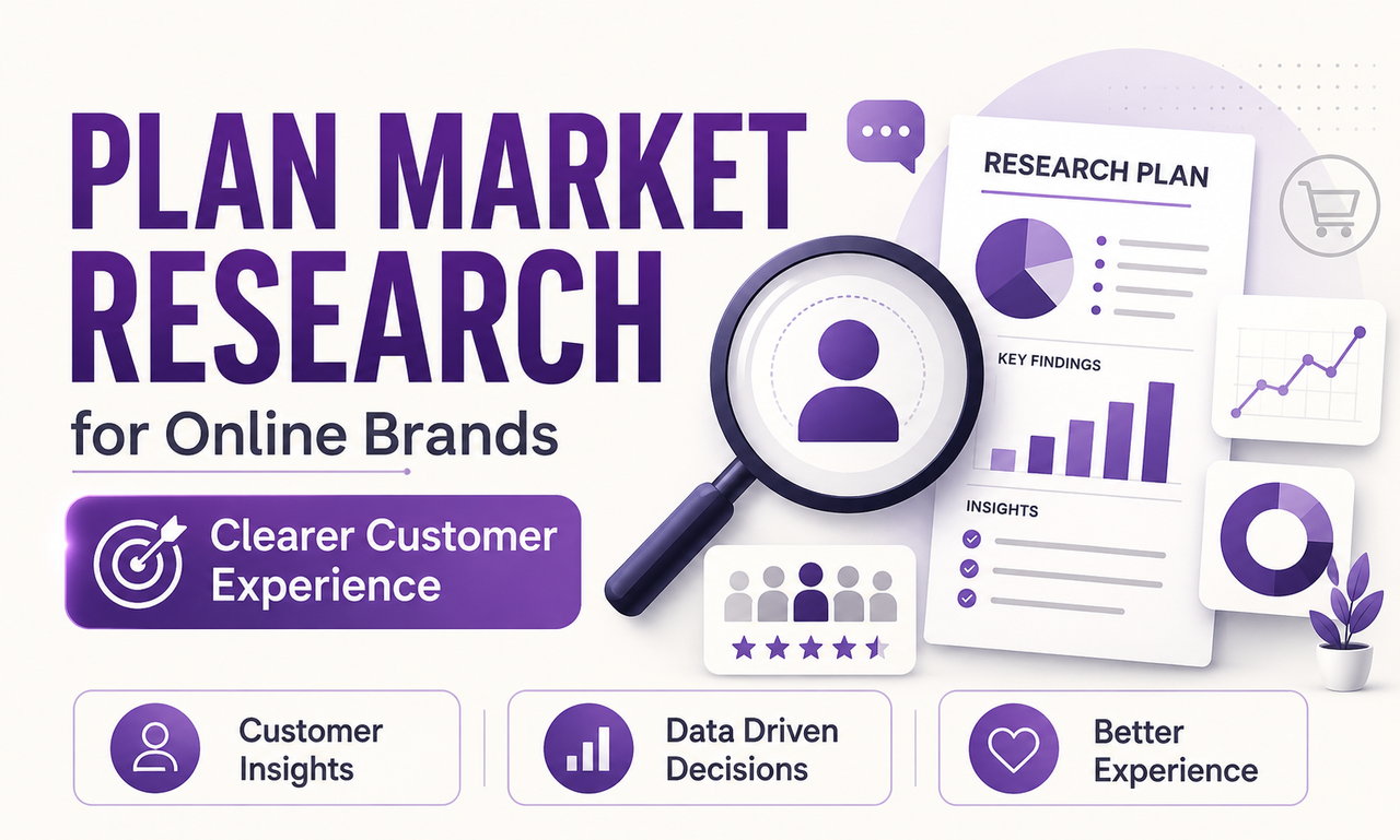 I will plan market research for online brands focused on a clearer customer experience
