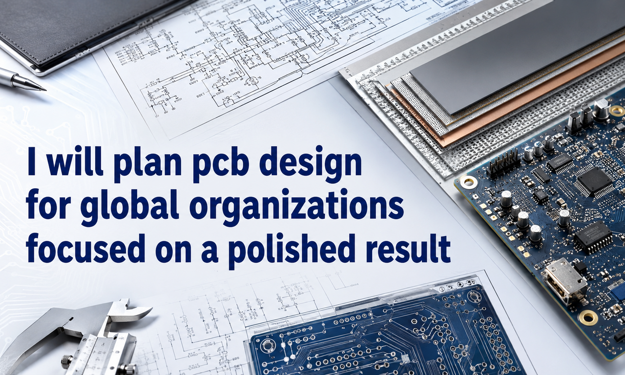 I will plan pcb design for global organizations focused on a polished result