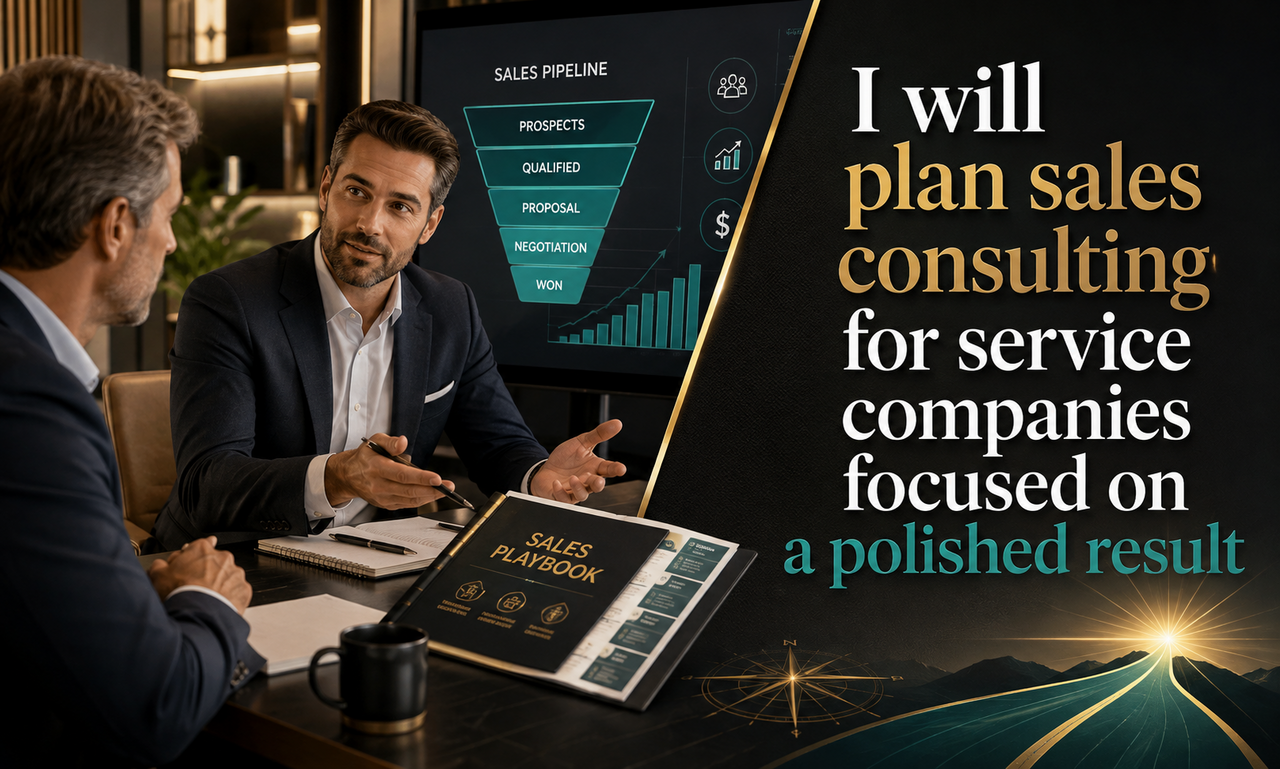 I will plan sales consulting for service companies focused on a polished result
