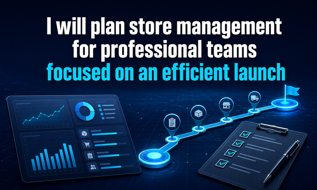I will plan store management for professional teams focused on an efficient launch