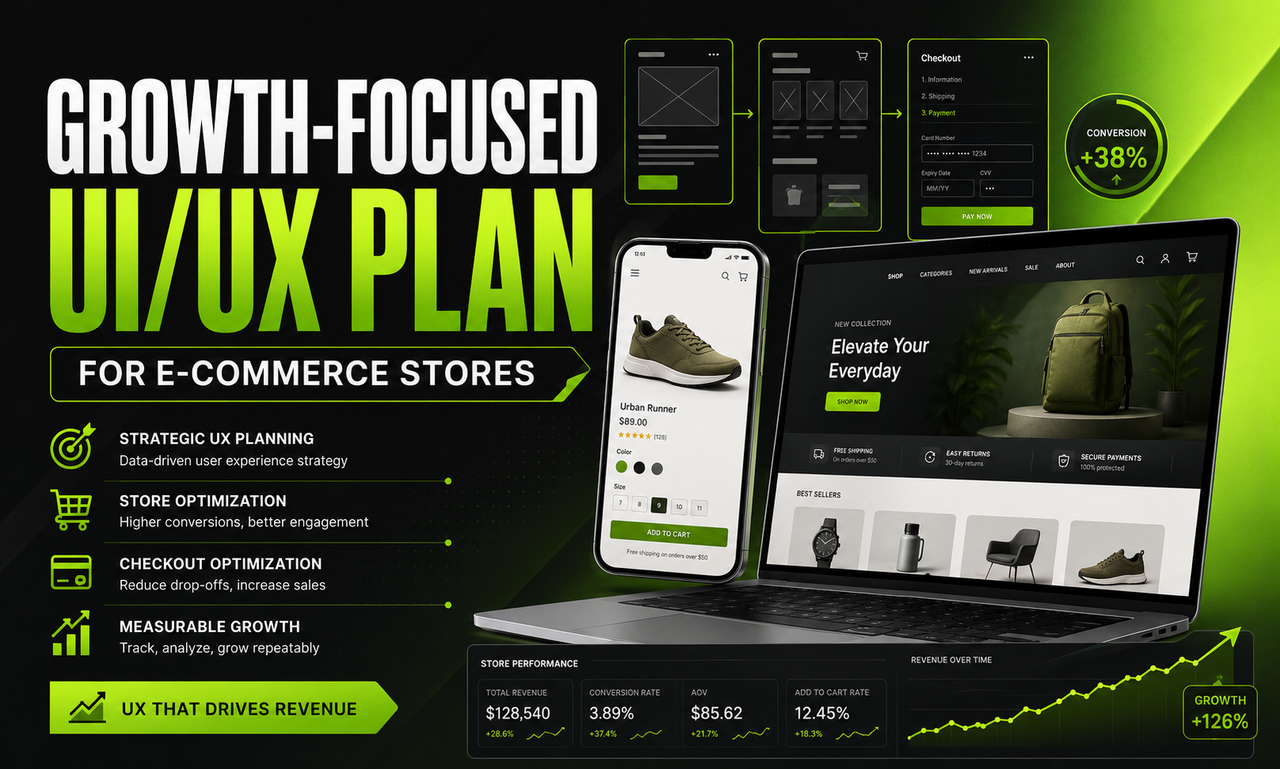 I will plan ui/ux design for e-commerce stores focused on measurable growth