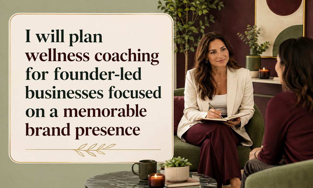 I will plan wellness coaching for founder-led businesses focused on a memorable brand presence