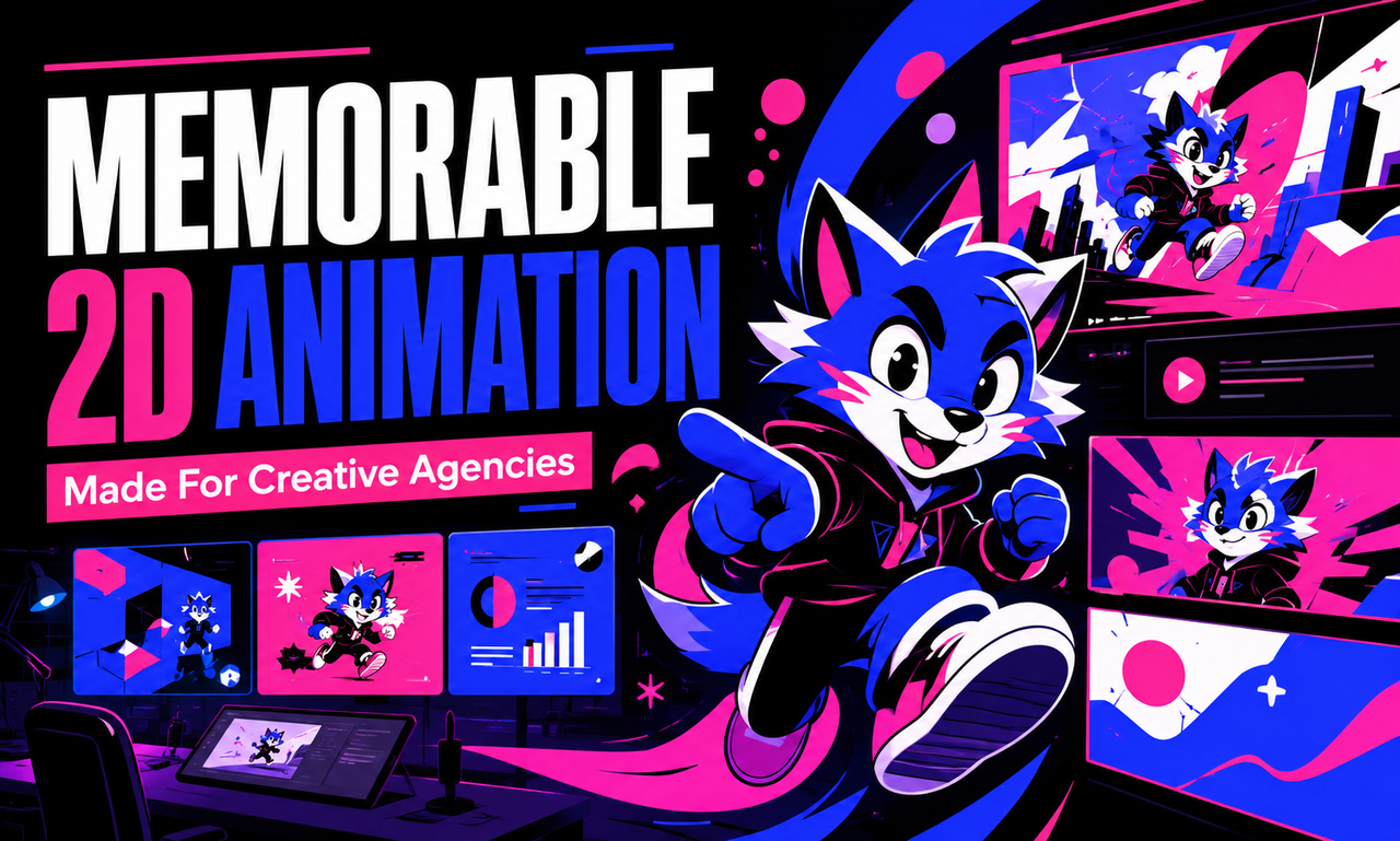 I will revamp 2d animation for creative agencies focused on a memorable brand presence