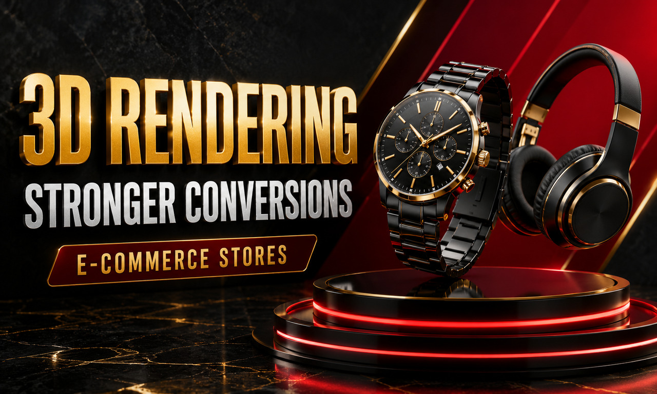 I will revamp 3d rendering for e-commerce stores focused on stronger conversions