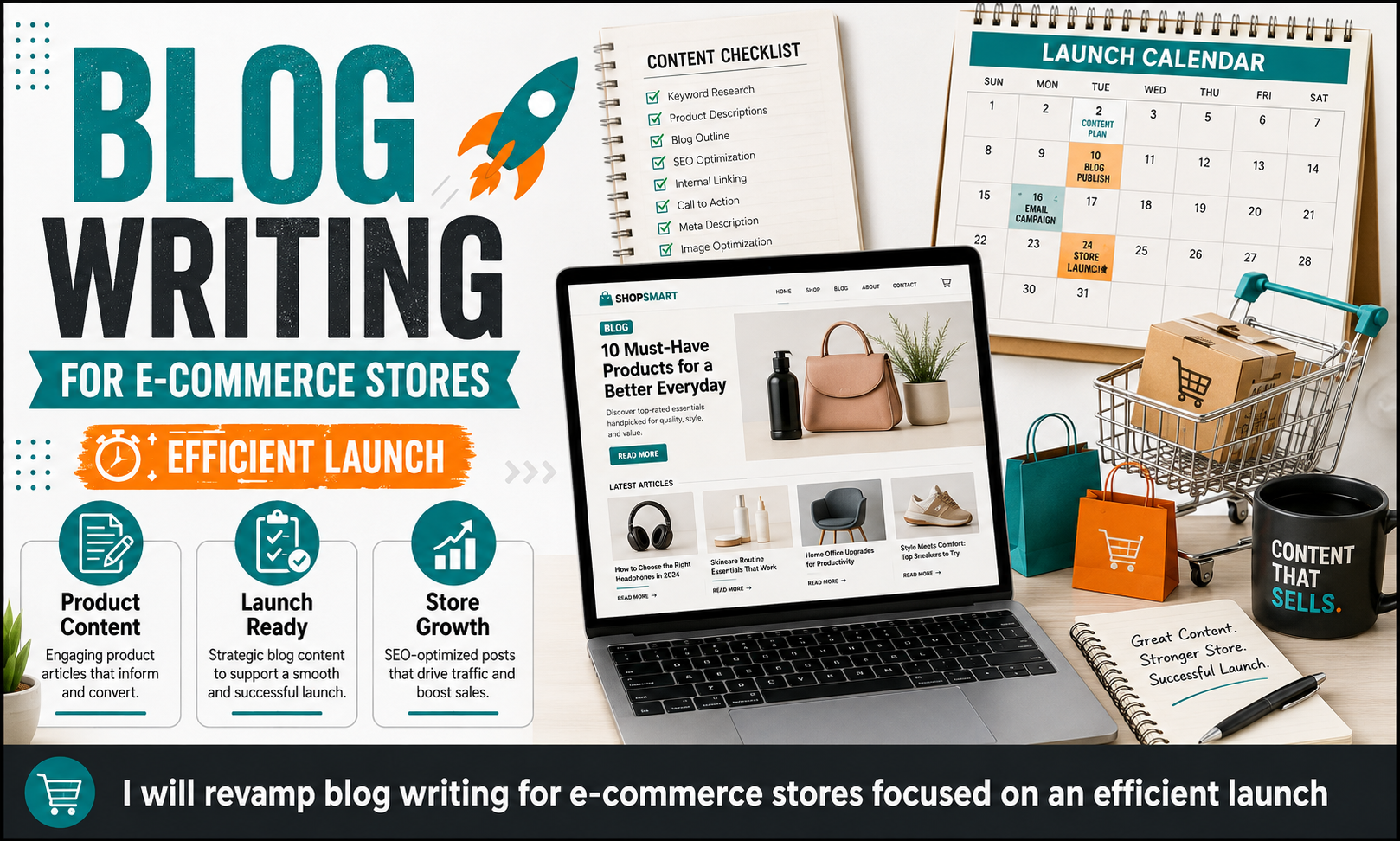 I will revamp blog writing for e-commerce stores focused on an efficient launch