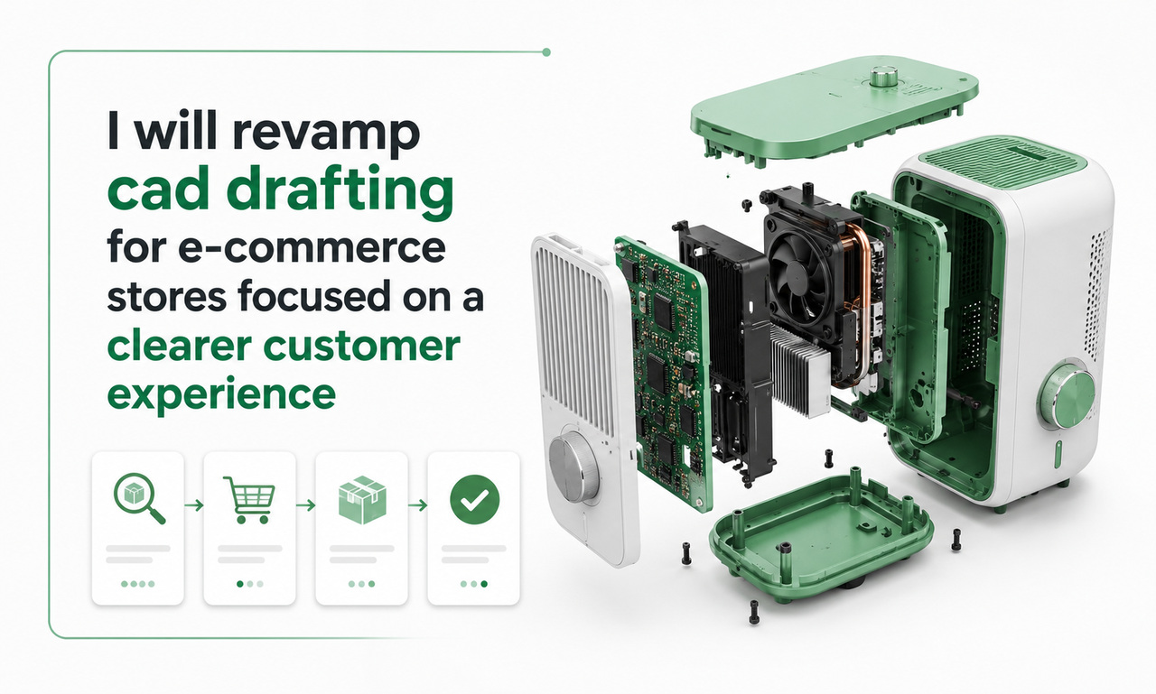 I will revamp cad drafting for e-commerce stores focused on a clearer customer experience