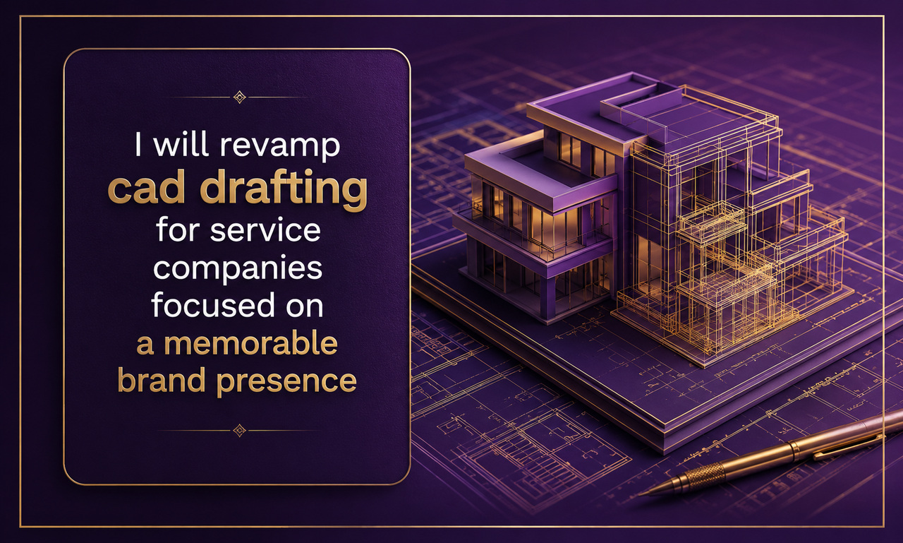 I will revamp cad drafting for service companies focused on a memorable brand presence