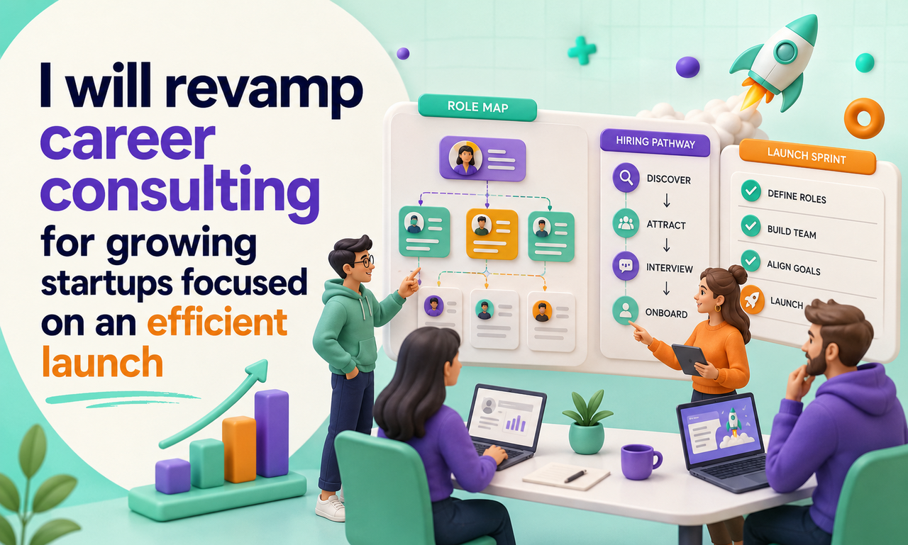 I will revamp career consulting for growing startups focused on an efficient launch
