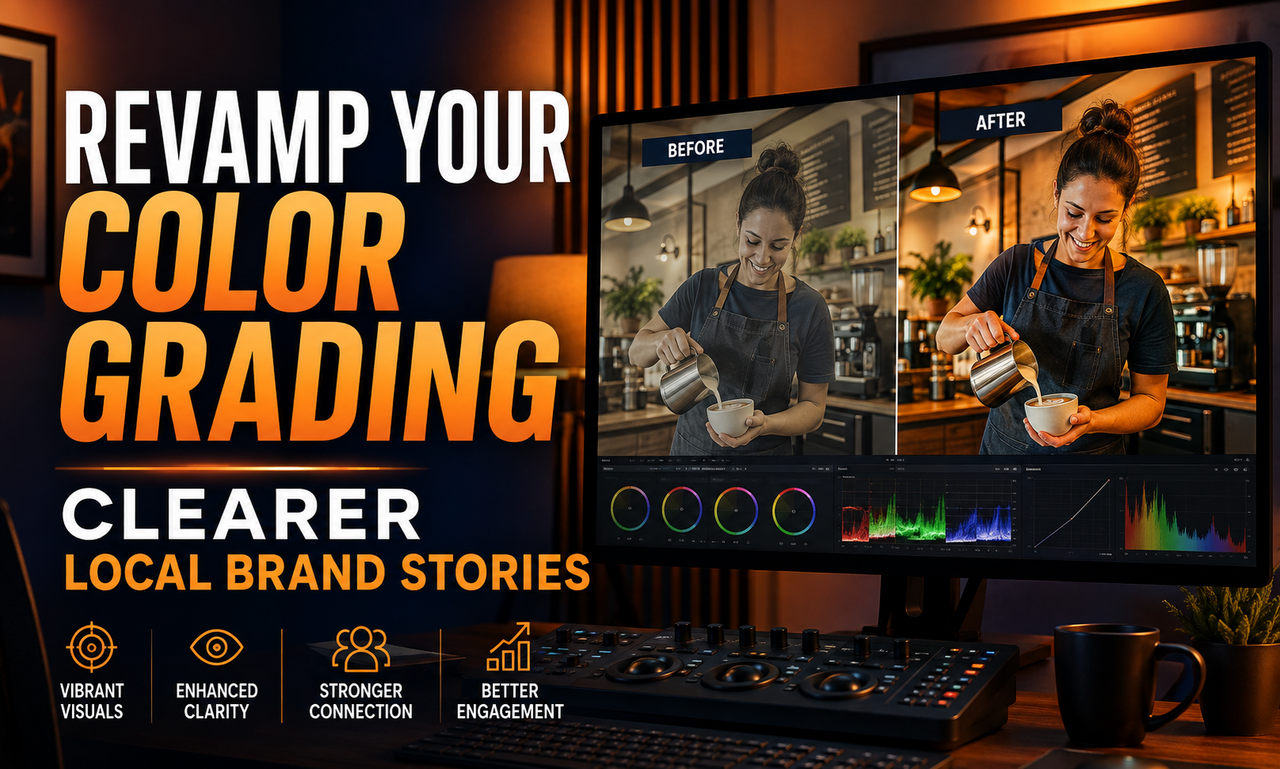 I will revamp color grading for local businesses focused on a clearer customer experience