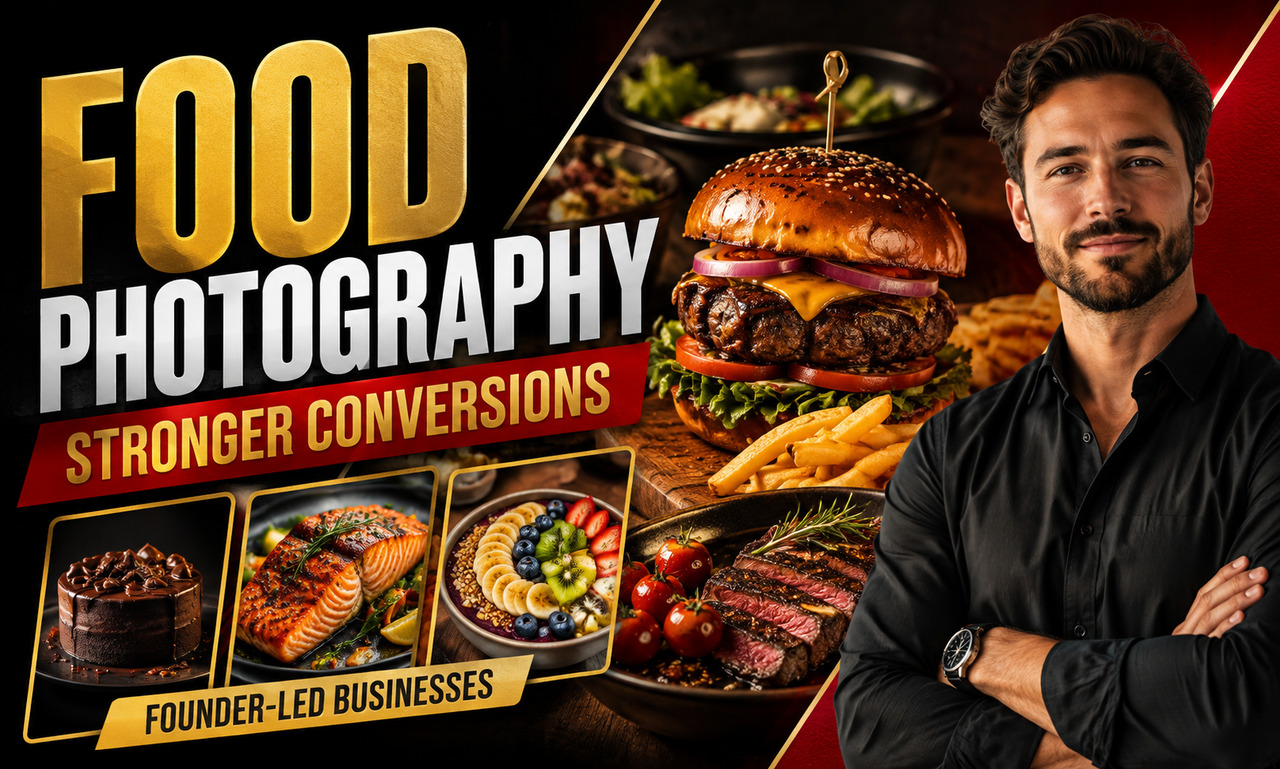 I will revamp food photography for founder-led businesses focused on stronger conversions