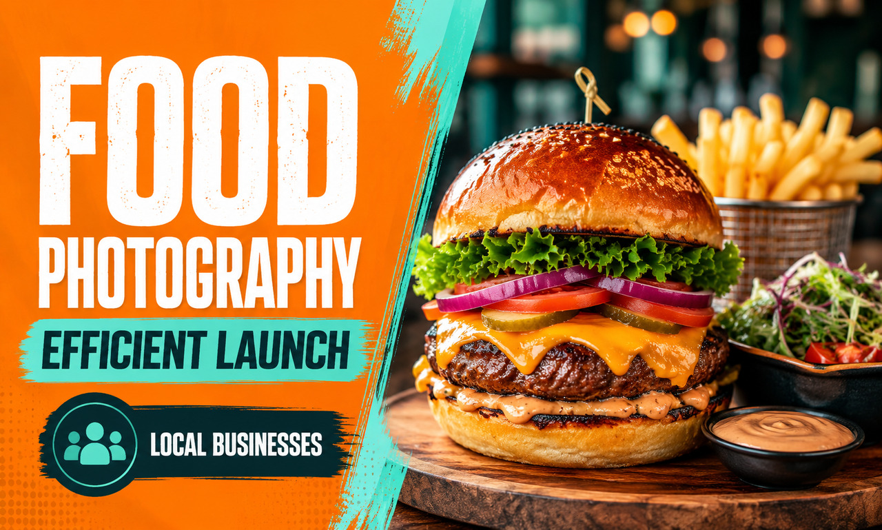I will revamp food photography for local businesses focused on an efficient launch