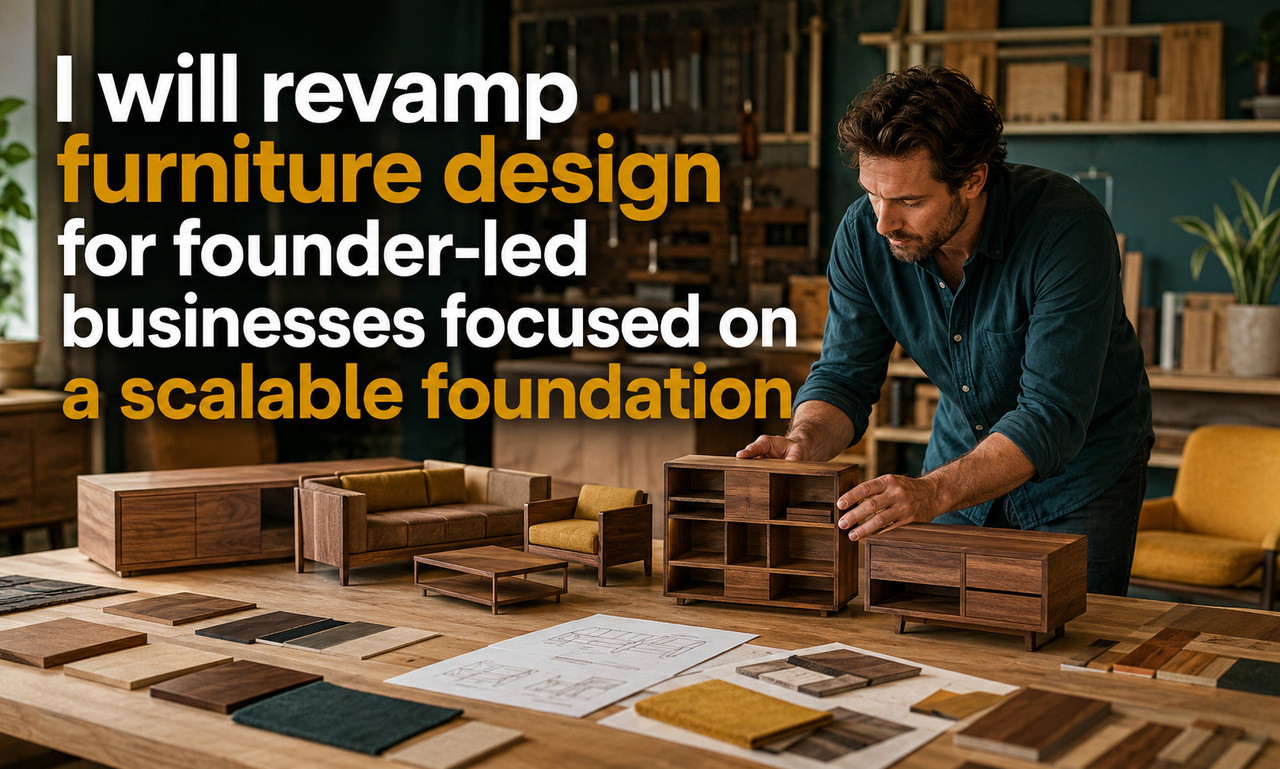 I will revamp furniture design for founder-led businesses focused on a scalable foundation