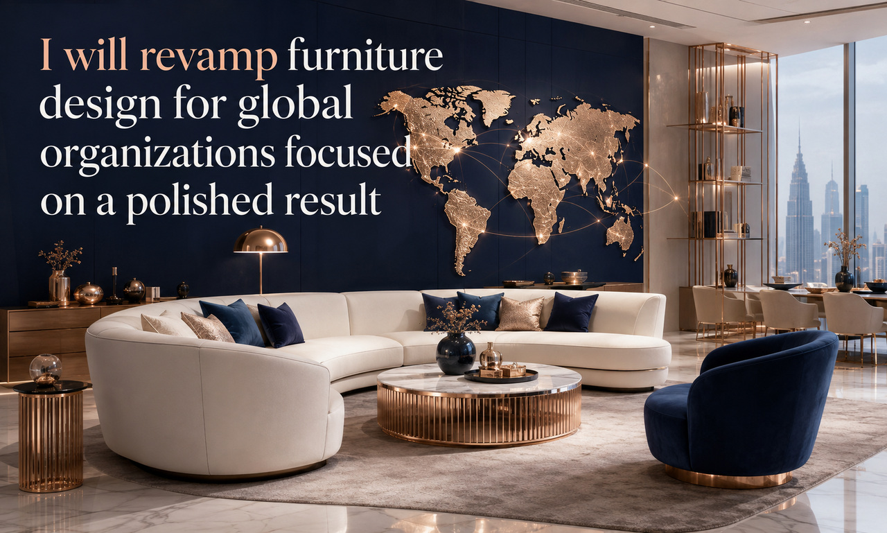 I will revamp furniture design for global organizations focused on a polished result