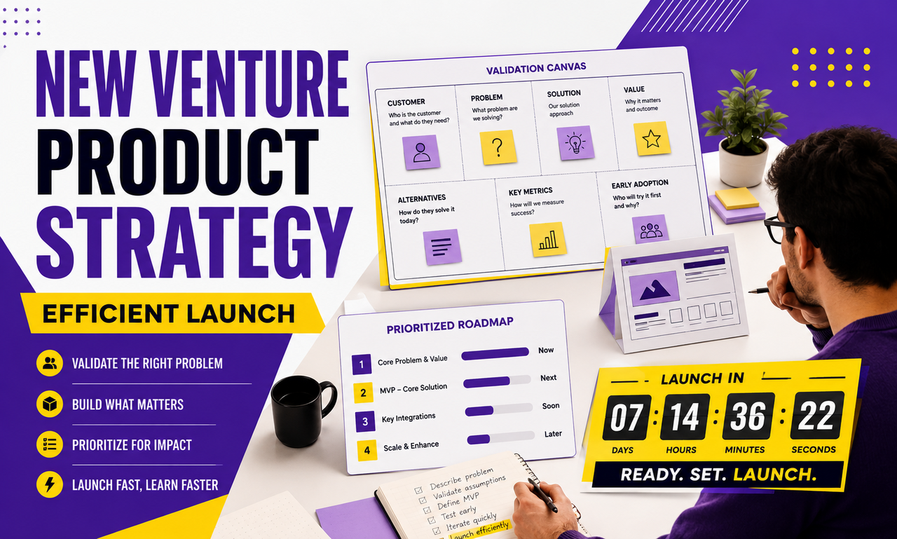 I will revamp product strategy for new ventures focused on an efficient launch