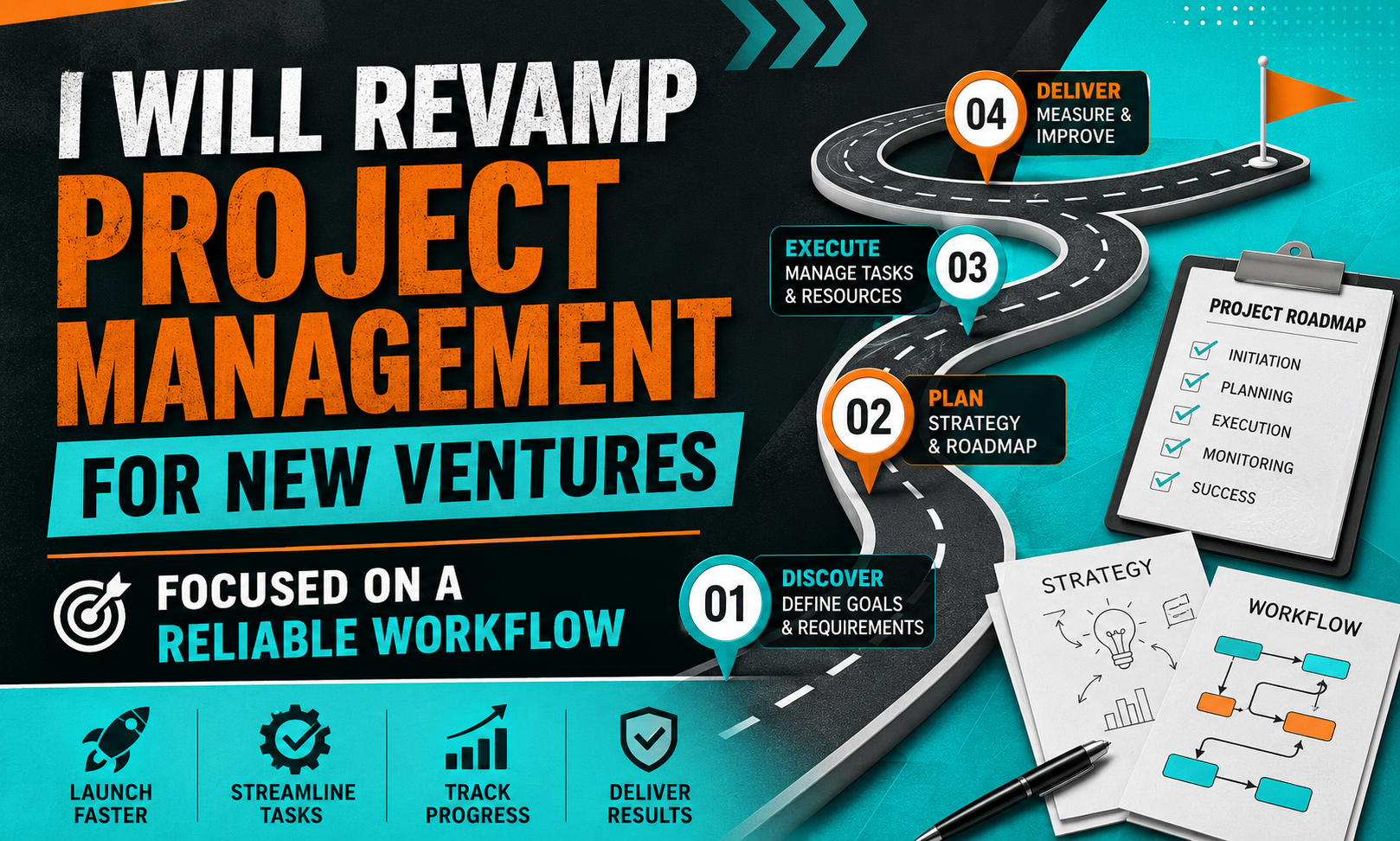I will revamp project management for new ventures focused on a reliable workflow