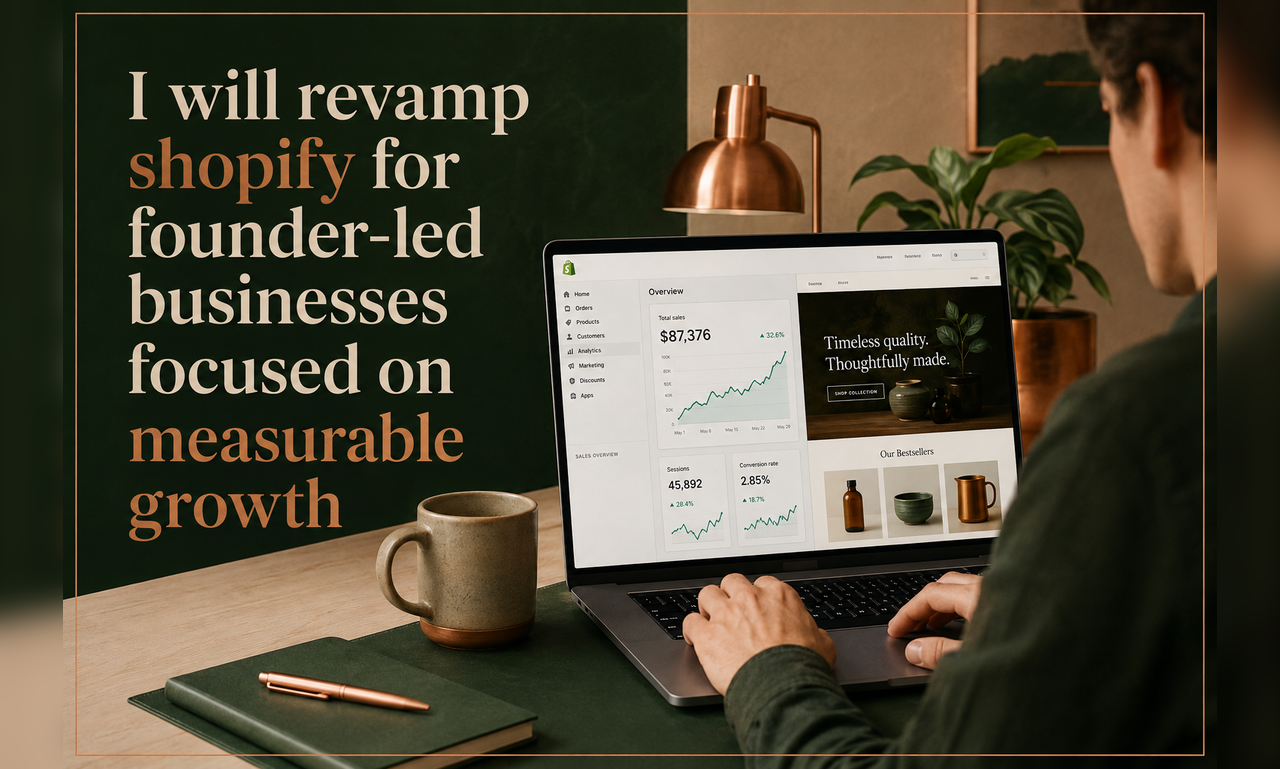 I will revamp shopify for founder-led businesses focused on measurable growth