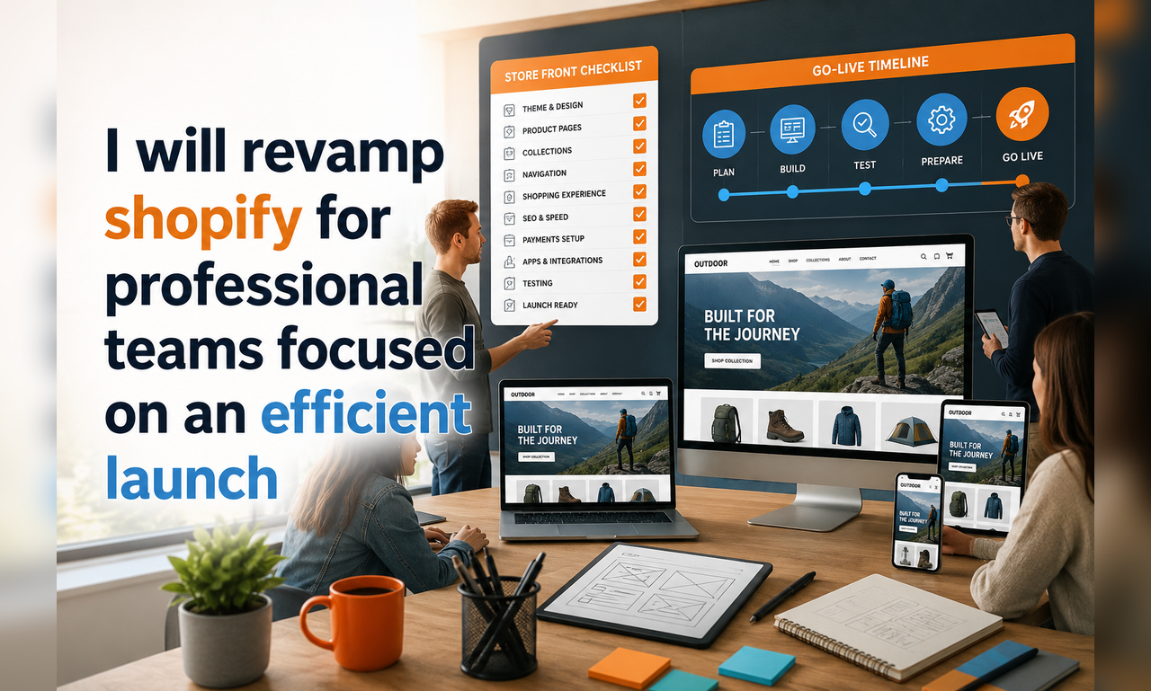 I will revamp shopify for professional teams focused on an efficient launch