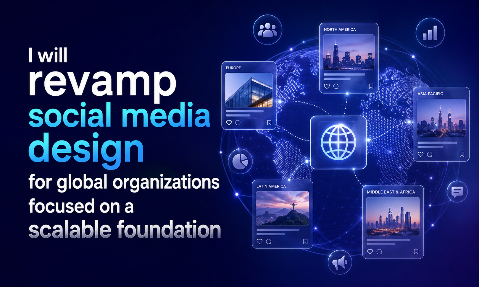 I will revamp social media design for global organizations focused on a scalable foundation