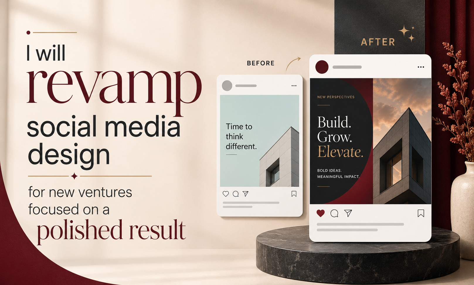 I will revamp social media design for new ventures focused on a polished result
