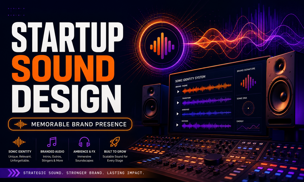 I will revamp sound design for growing startups focused on a memorable brand presence