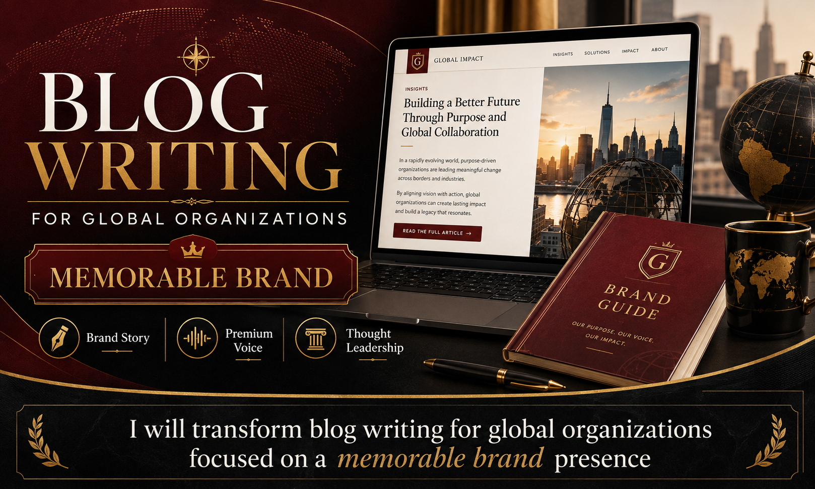 I will transform blog writing for global organizations focused on a memorable brand presence