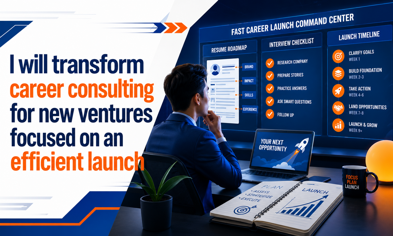 I will transform career consulting for new ventures focused on an efficient launch
