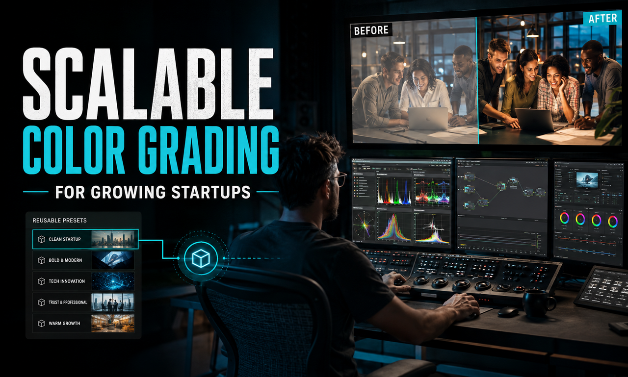 I will transform color grading for growing startups focused on a scalable foundation