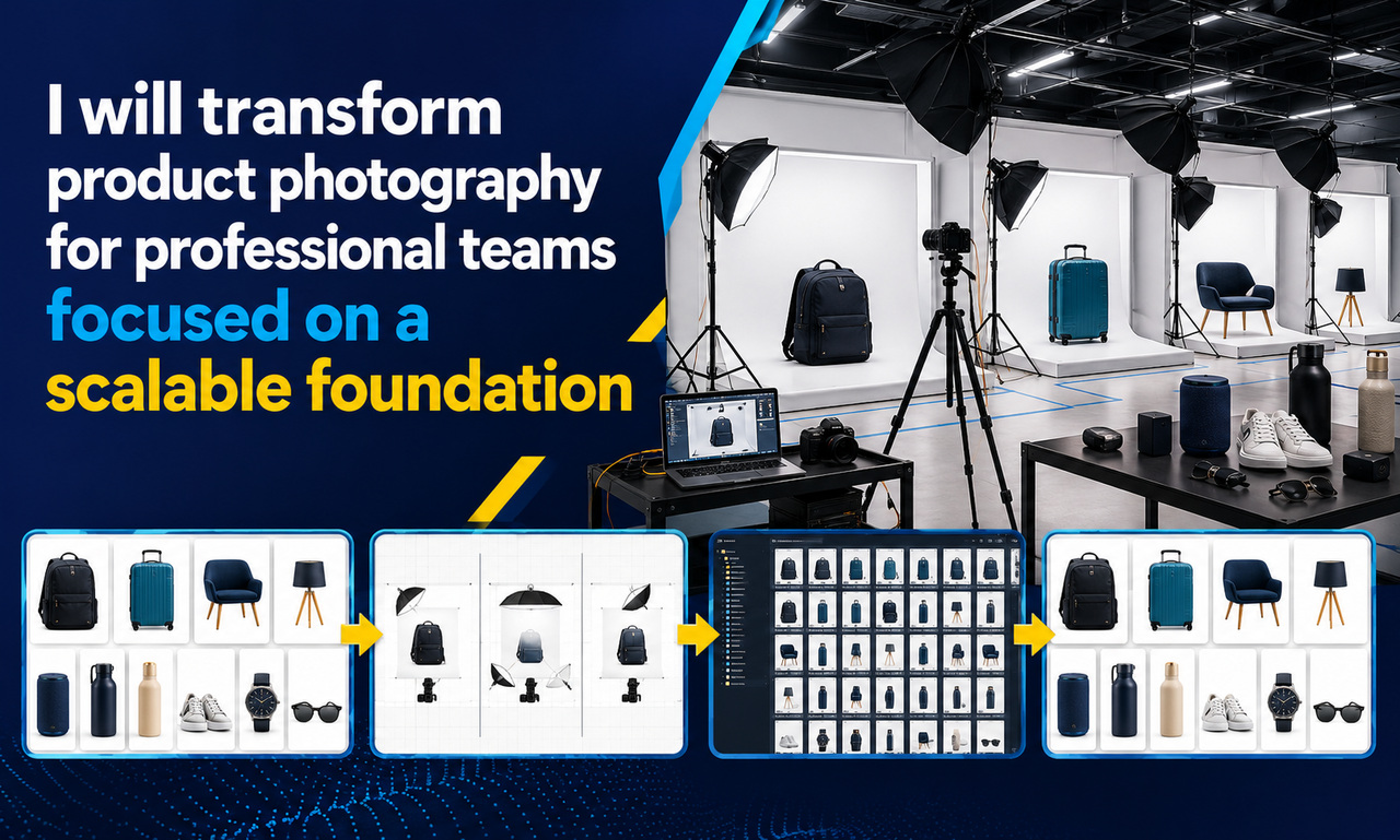 I will transform product photography for professional teams focused on a scalable foundation