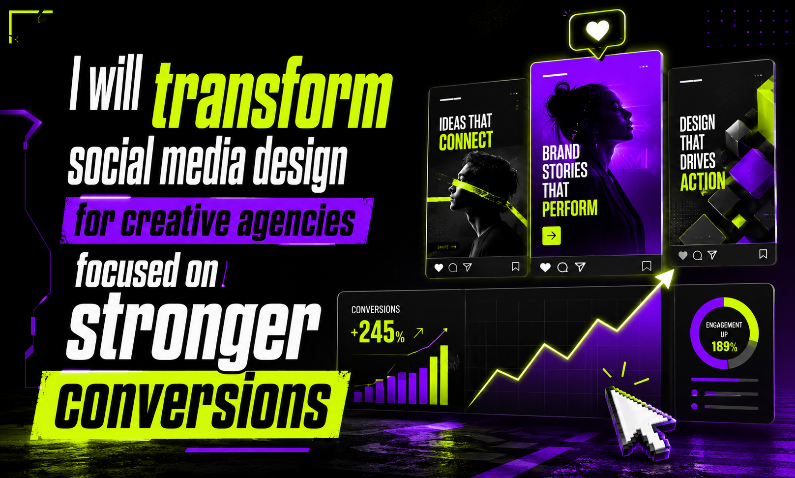 I will transform social media design for creative agencies focused on stronger conversions
