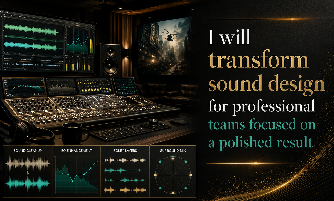 I will transform sound design for professional teams focused on a polished result