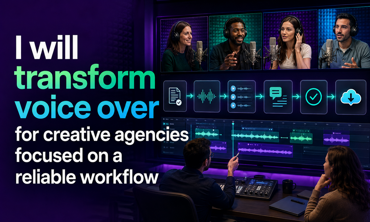 I will transform voice over for creative agencies focused on a reliable workflow